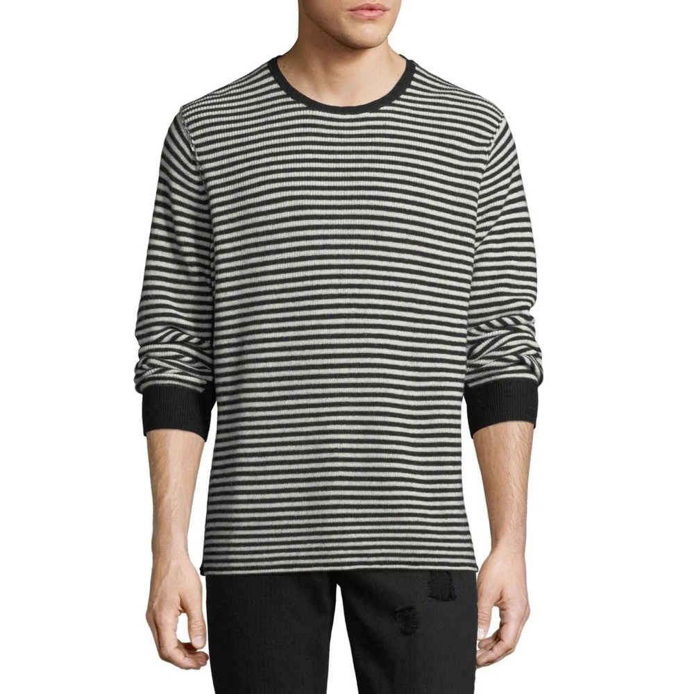 Ovadia & Sons New York‎ Wool Striped Long Sleeve Knit Henley Top Men's XL